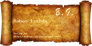 Babos Izolda névjegykártya